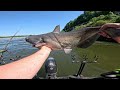 EPIC MONSTER CATFISH FISHING MARATHON FROM TINY BOAT!