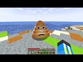 One Block Raft with POU AND POULINA in Minecraft!