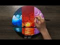 Acrylic Painting Then Now Forever Step By Step | ASMR