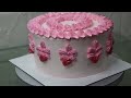 Draw Design with pink colour on cake
