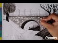 How to draw a river bridge|| charcoal pencil sketch ideas|| pencil drawing for beginners stepbystep