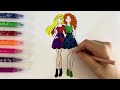 Dress Up Barbie and Barbie Characters Coloring with Sticker Book | painting and drawing for kids |