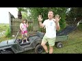 Saving Hay from Mud and Water | Tractors for kids