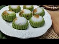 Extremely soft and fluffly! Incredibly easy spongey steamed cake, Kuih Puteri Ayu Gula Melaka斑兰椰糖小松糕