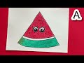 How to draw a Watermelon slice # Easy watermelon drawing for kids