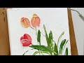 초보자도 쉽게 따라 그릴 수 있는 꾸덕꾸덕 튤립 나이프화 Flower knife acrylic painting