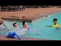 Swimming at our community pool with friends 🧡