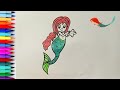 How to Draw a Mermaid Girl for Kids and Toddlers | Mermaid Girl Drawing Step by Step.🧜‍♀️🌈🎨