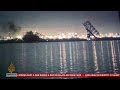 Baltimore bridge collapse: Bridge collapses into water after being struck by ship
