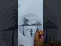 circle pencil drawing easy scenery||drawing for beginners /draw sunset scene||#pencildrawing