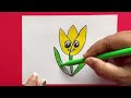 How to Draw A Flower ( Tulip) - Preschool # step by step tulip flower drawing#easy #simple #how