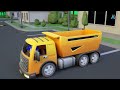 Construction vehicles build Swimming Pool-Excavator dump truck and Water Tank Truck for Kids