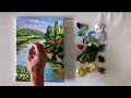 How to Draw a Mornning River / Acrylic Painting for Beginners