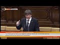 Puigdemont demana al Parlament que suspengui la declaració d'independència per emprendre el diàleg