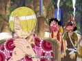 Luffy imitando a chopper, zoro, sanji y usopp