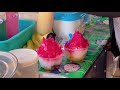 Thailand Street Food   Shaved Snow Cone Dessert Variety Of Topping Bangkok Foodie  Tasty Inside ASMR