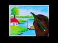 how to draw a village scenery drawing/easy scenery drawing/drawing scenery.