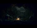 Goodbye Insomnia to Sleep Instantly in a Cozy Cave With Heavy Rain Sounds at Deep Valley Forest, BGM
