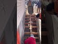 Sandy basement cutout stairs, walkway final pour. 01/14/2023