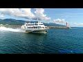 【佐渡空撮】ジェットフォイルすいせい両津港出港（high-speed ferry JetFoil）