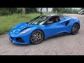 Lotus Emira revs up with different exhaust modes! Loud supercharger whine!