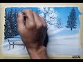 winter landscape painting//winter painting.