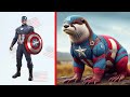 Most popular superheroes in Otter version | MrRoeun Ai #avenger #marvel #dc #4k
