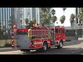 Long Beach Fire Dept. Engine 14 & Rescue 1 (Both Reserves) Responding