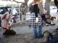 Food Not bombs drum circle at farmers market in santa cruz ca at 420 16th may 07