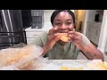 ASMR: EATING HOMEMADE CHICKEN BURGERS & EATING CORN And POTATO FROM THE JUICY CARB