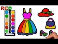 How to draw Dress ,Handbags,Hat for kids? Drawing dress for children.