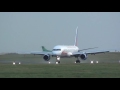 Leeds Bradford Windy landings 24/12/16 . 1 aborted and private jet almost blown off runway