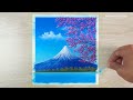 Cherry Blossom Oil Pastel Drawing | Step by Step Drawing for Beginners