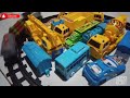 Kereta api, bus tayo & thomas, excavator, truk dump, mobil polisi, crane molen mixer buldozer