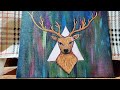 Simple painting of a deer on canvas in one minute