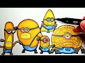 Mega Minions Dave, Gus, Tìm, Mel and Jerry | Despicable Me 4 Coloring Page