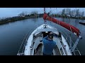 Singlehanded docking a sailboat in a slip with pilings