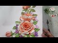 How to make sculpture paste flowers, sculpture painting on canvas, texture paste flowers