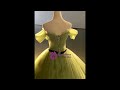 kemedress Green Tulle Off the Shoulder Flower Quinceanera Dress