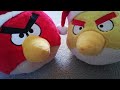 Angry Birds plush review: Santa hat Red and Santa hat Chuck.