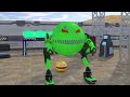 Pacman vs Monster Truck Robot and Two-Legged Steampunk Robot