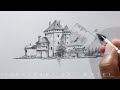 Easy Landscape drawing || simple Pencil drawing || nature drawing