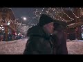 Snowstorm in Downtown Vancouver❄️，Snowy Night Walk in Gastown【4K HDR】BC Canada (Sounds Of Snowfall)