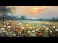Vintage Wildflower Painting Slideshow  • No Sound • 3 Hours