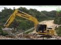 A Big New Road Construction - Excavators Digging The Limestone Hills