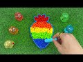 Satisfying Video l How to make Rainbow Kinetic Sand INTO Making Milk Bottle Cutting ASMR