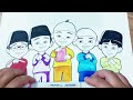 Menggambar dan  mewarnai Upin & Ipin dan teman-teman Siap menyambut bulan Puasa Ramadhan