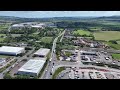 Drone flight over the construction site at Cotswolds Designer Outlet. June 2024