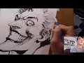 Jim Lee drawing Joker during Twitch Stream