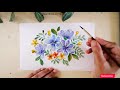 Watercolor Flowers with FILBERT BRUSH/ How I paint flowers with filbert brush| Loose watercolor.